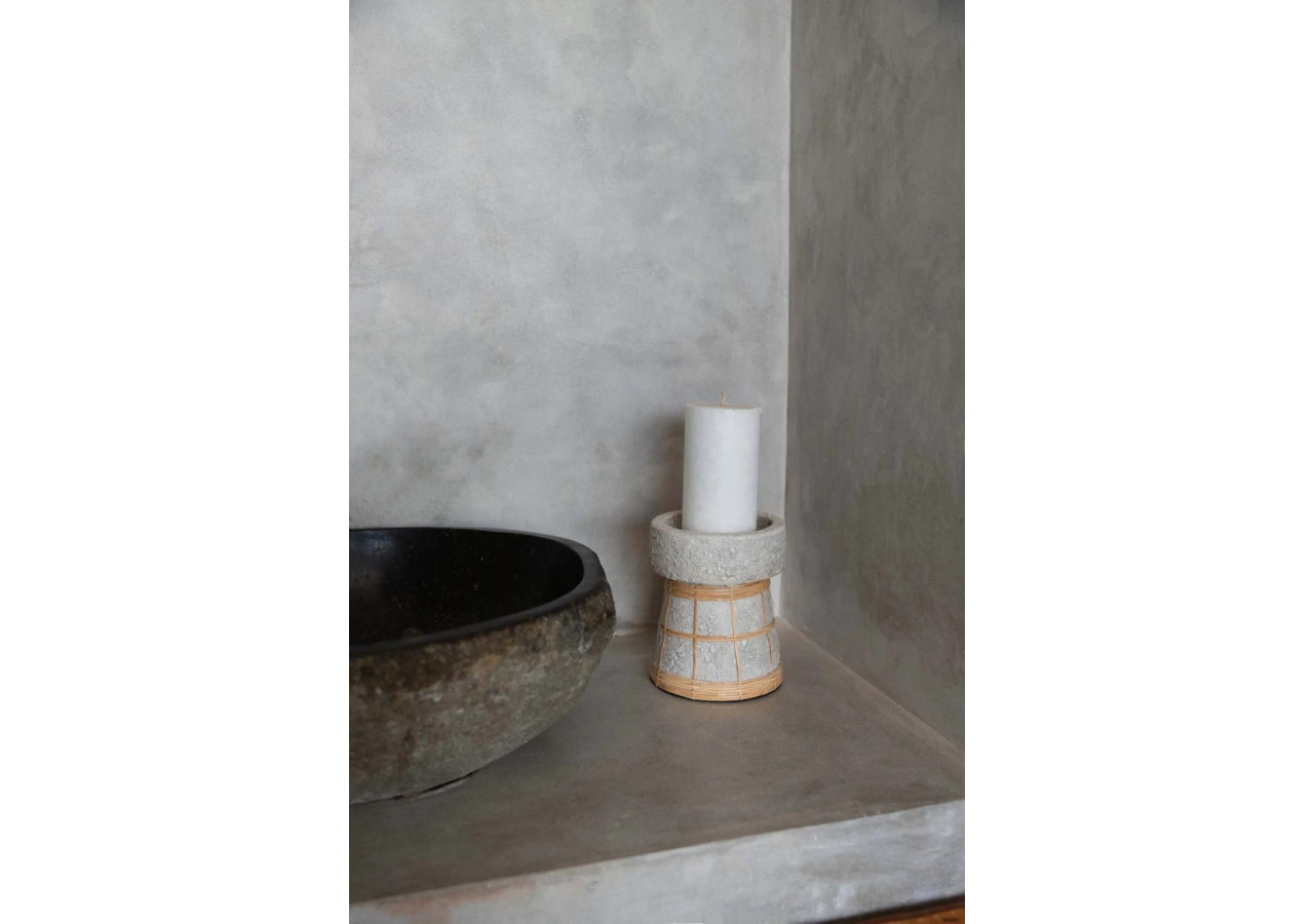 Bougeoir Serene - L - Terracotta Naturel - JABR088ConN-L - Bazar Bizar