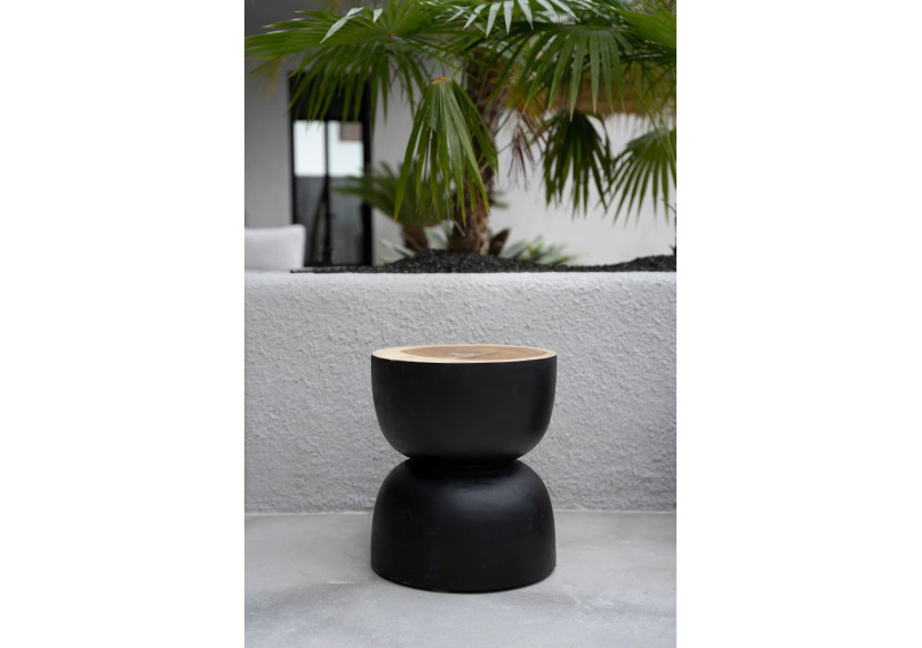 Tabouret Karbun - Noir Naturel - JACI015BN - Bazar Bizar