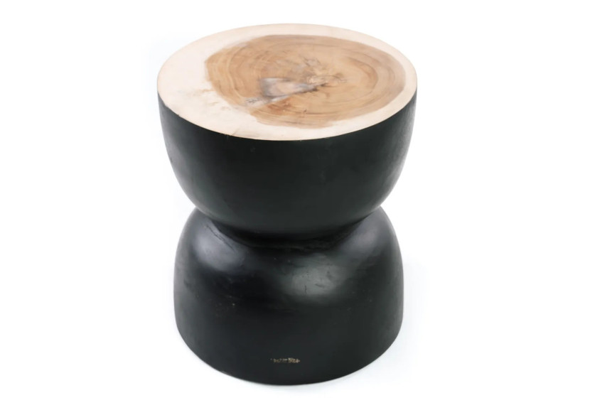 Tabouret Karbun - Noir Naturel - JACI015BN - Bazar Bizar