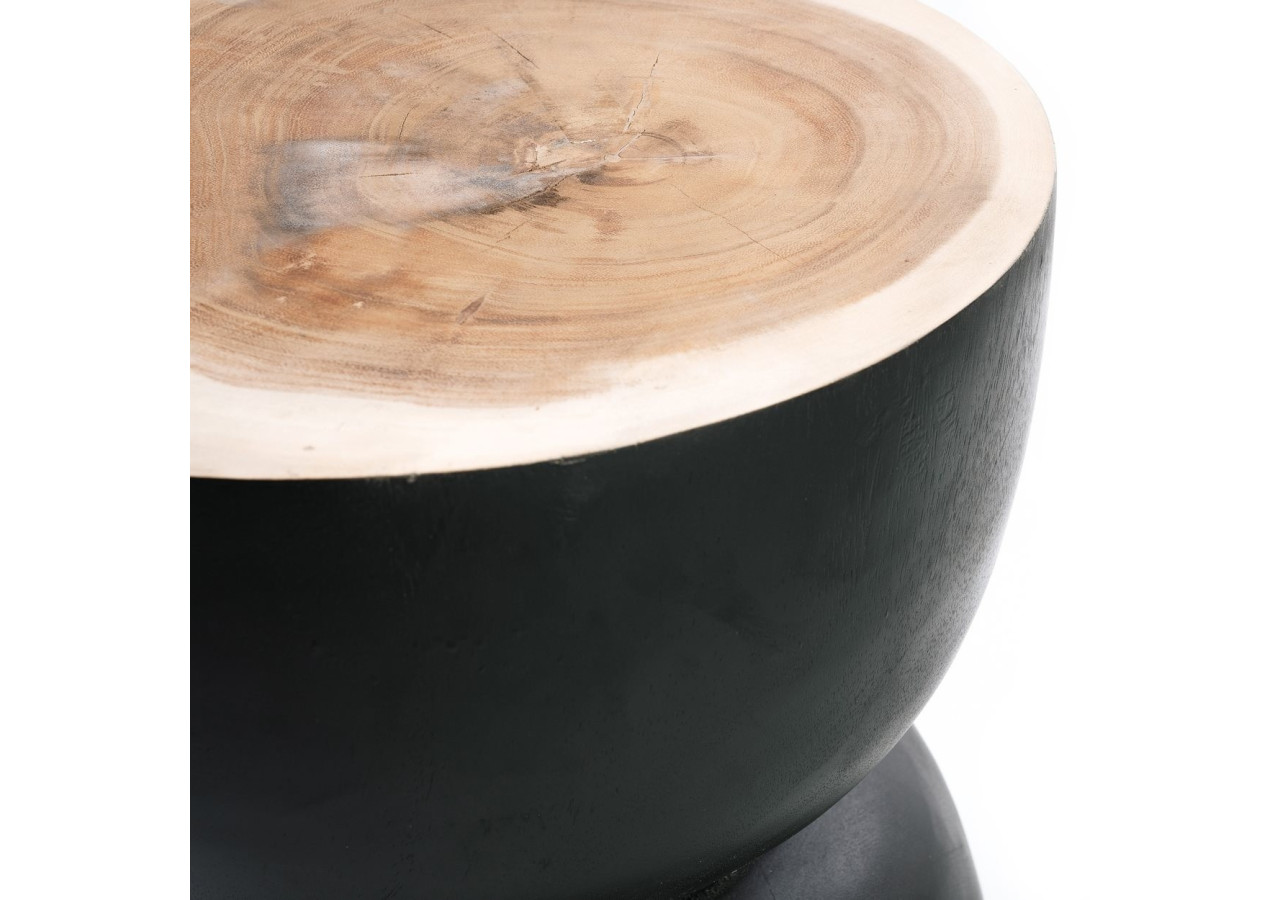 Tabouret Karbun - Noir Naturel - JACI015BN - Bazar Bizar