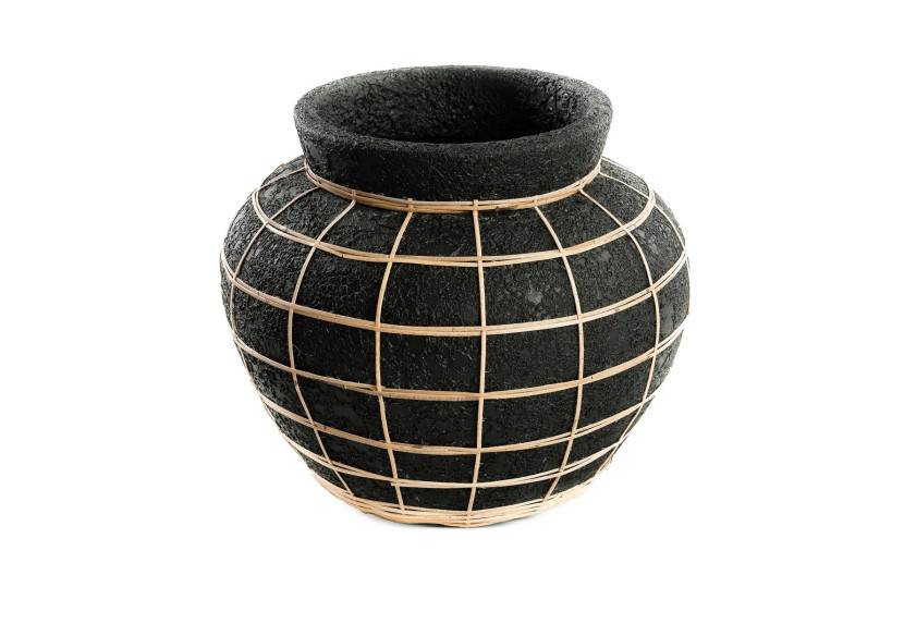 Vase Belly - L - Terracotta Noir - JABR087BN-L - Bazar Bizar Vase Belly - L - Terracotta Noir - JABR087BN-L - Bazar Bizar