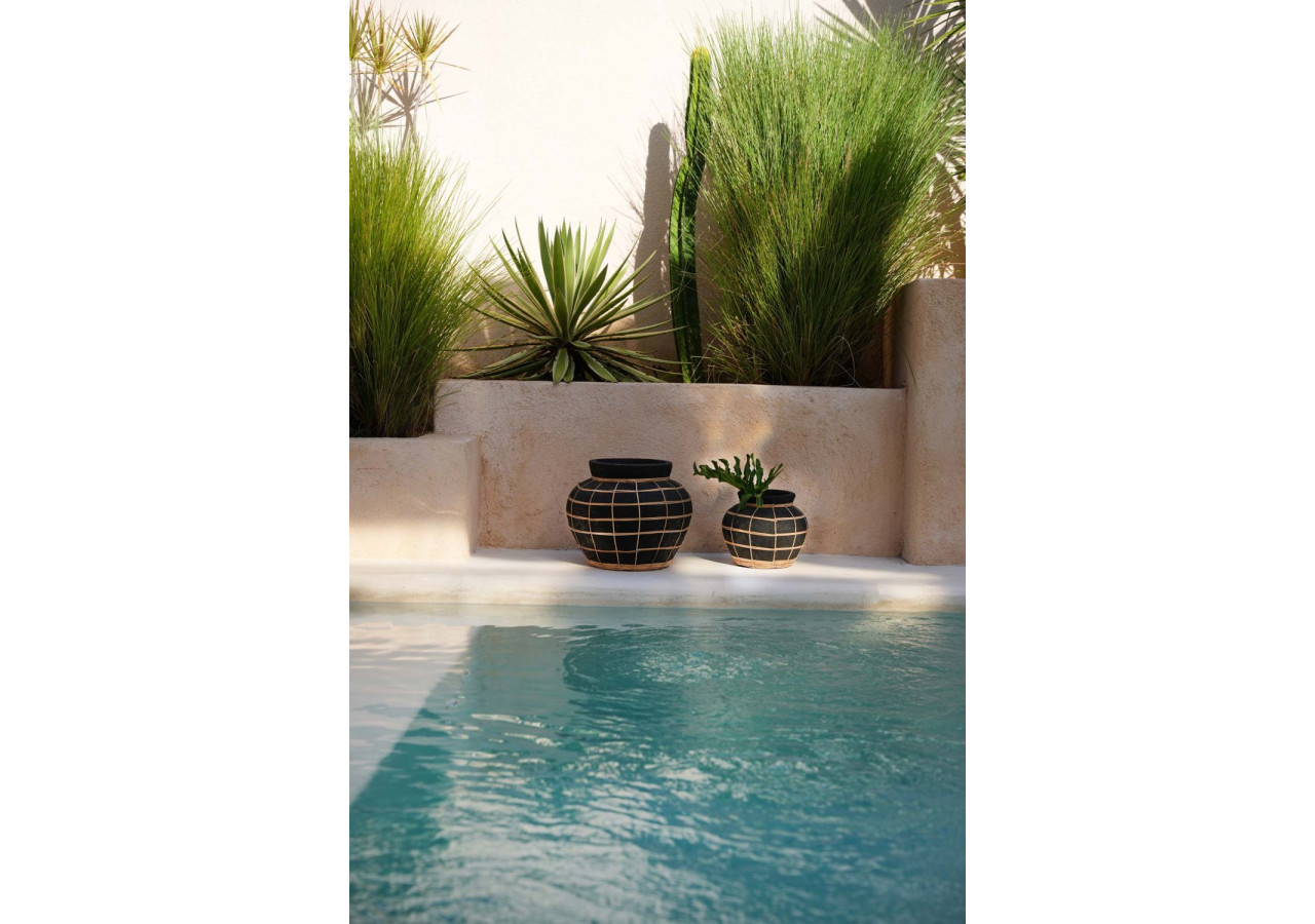 Vase Belly - L - Terracotta Noir - JABR087BN-L - Bazar Bizar