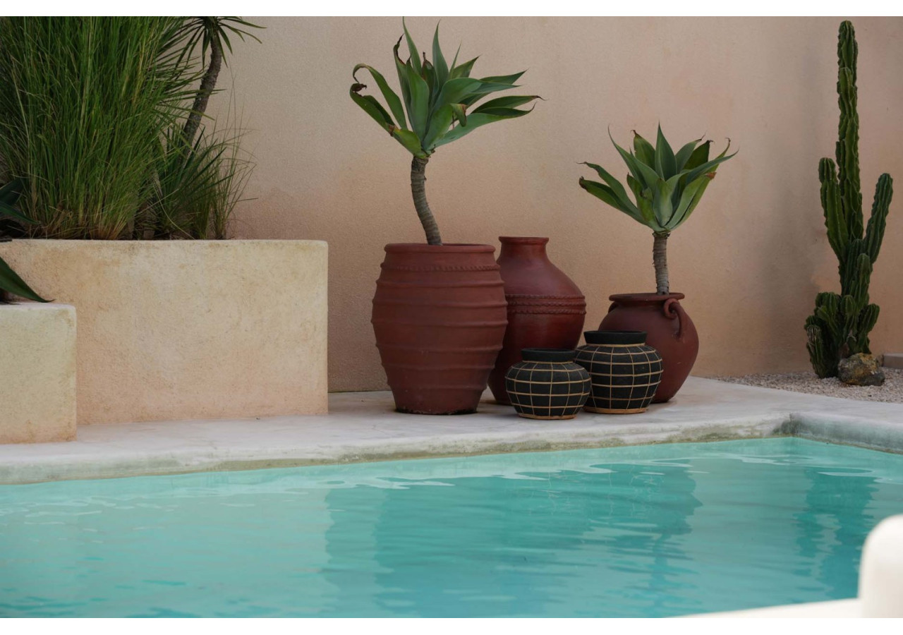 Vase Belly - L - Terracotta Noir - JABR087BN-L - Bazar Bizar