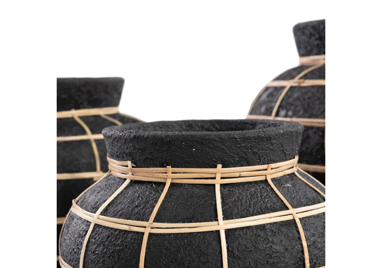 Vase Belly - L - Terracotta Noir - JABR087BN-L - Bazar Bizar