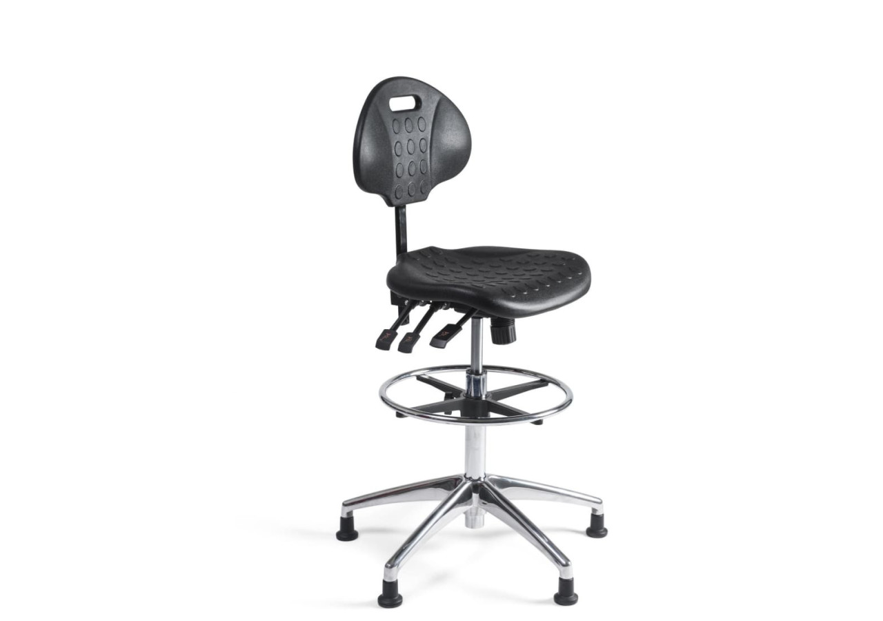 Chaise de Travail PU Haut - Base Aluminium - 100344 - Workliving