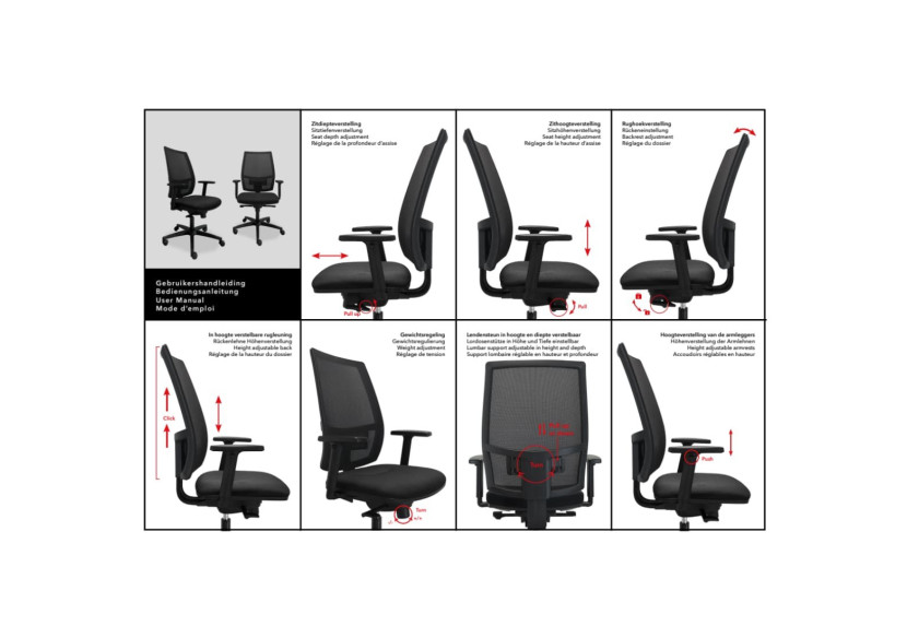 Chaise de Bureau Ergonomique Maas - Mesh - 3000190 - Workliving