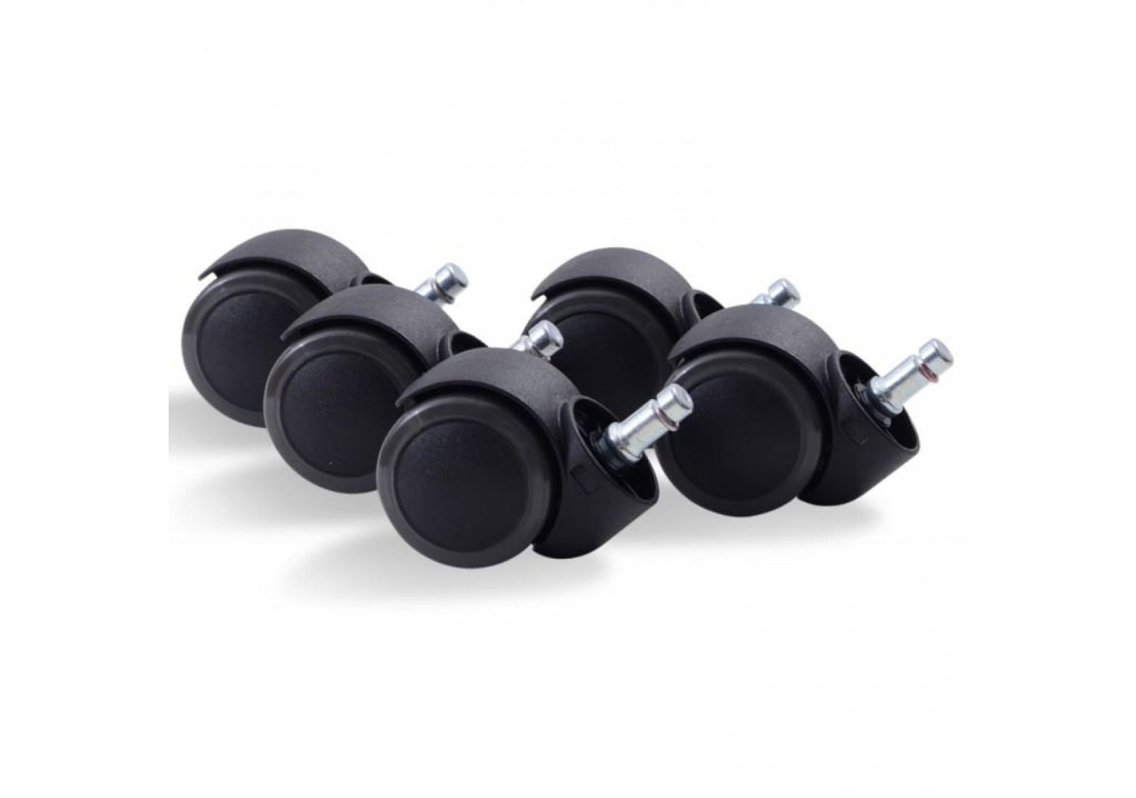 5 Roues de chaise de bureau WORKLIVING No-Noise - Douces pour sols durs - 100157 - Workliving