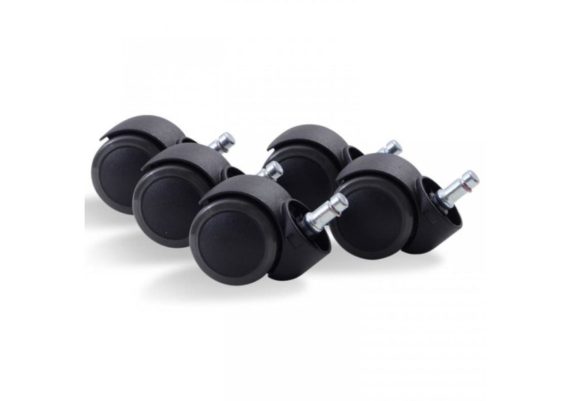 5 Roues de chaise de bureau WORKLIVING No-Noise - Douces pour sols durs - 100157 - Workliving