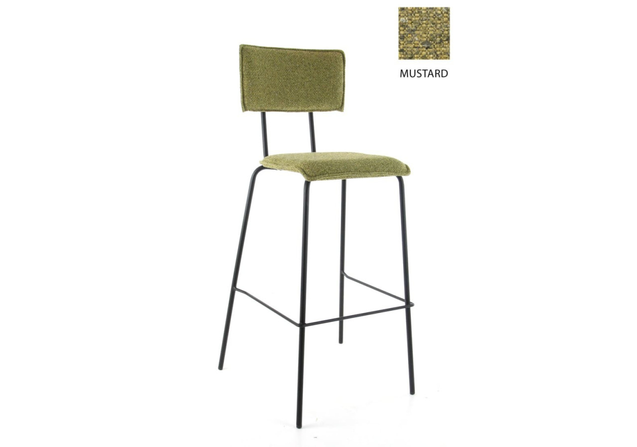 Tabouret de bar Workliving Barkruk - Tissu Boucle Moutarde - 3002031C - Workliving