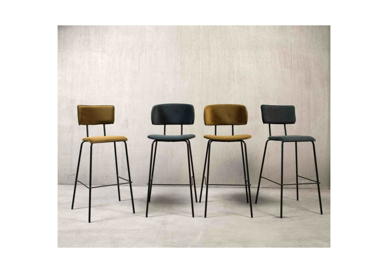 Tabouret de bar Workliving Barkruk - Tissu Boucle Moutarde - 3002031C - Workliving