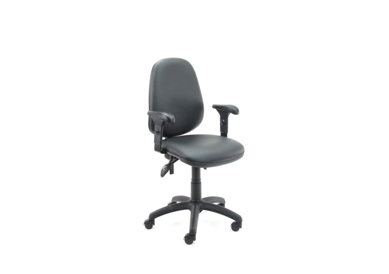 Chaise de bureau Refurbished Lotta - Cuir Vegan Noir - R_R24_Flor_LLG - Refurbished