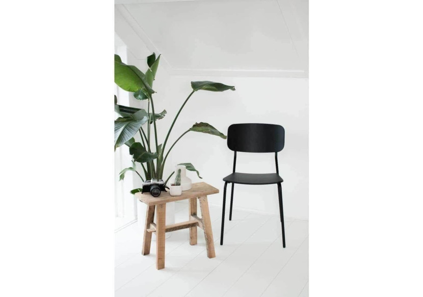 Chaise de Salle à Manger Bianca - Design en Bois Noir Ébène - 3001729 - Workliving