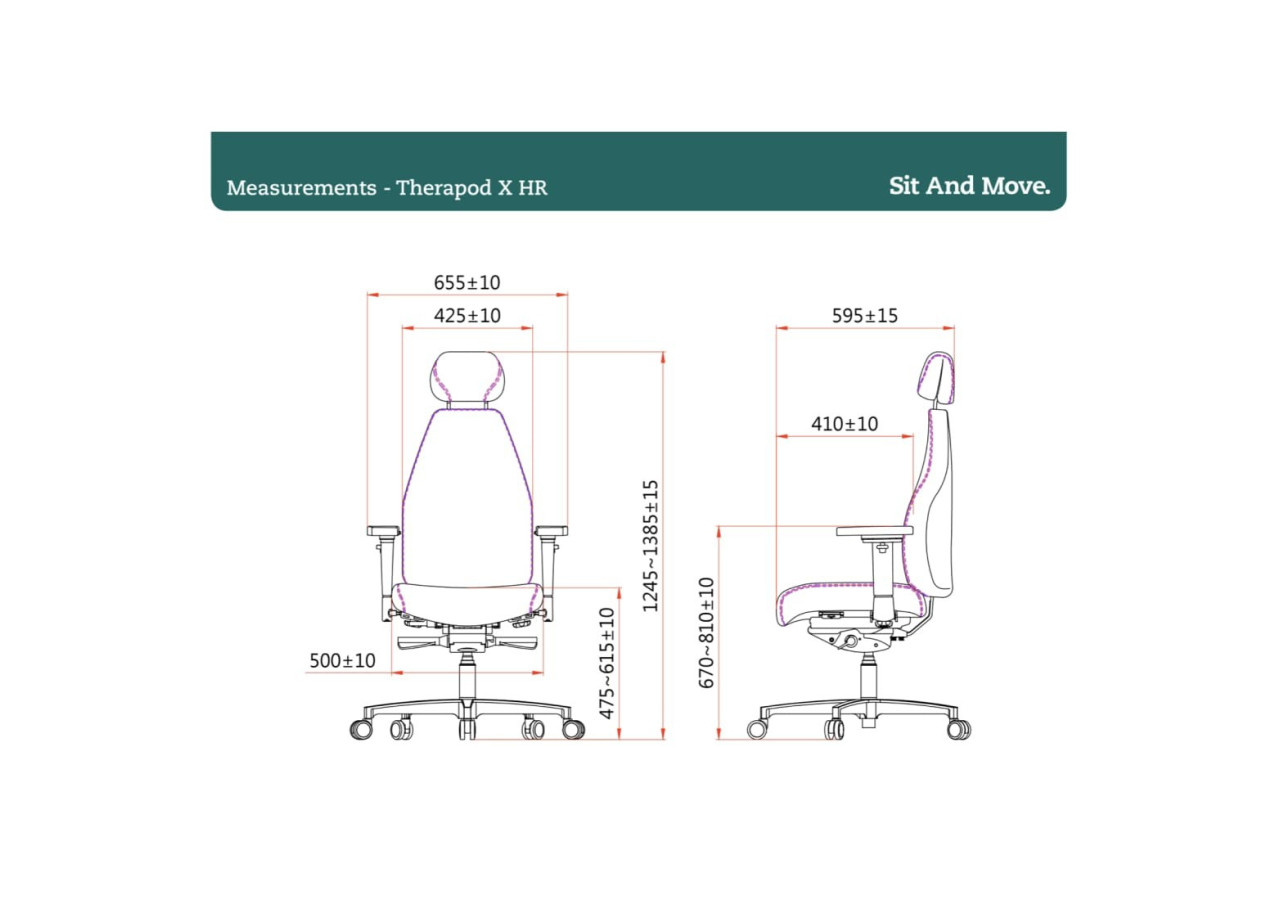 Fauteuil Therapod X avec Têtière - Ergonomique en tissu Fenice - 7000005C - Sit And Move