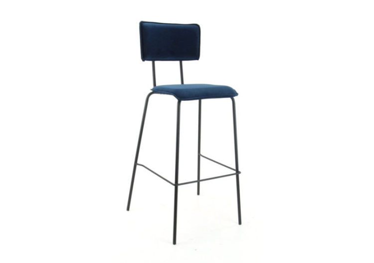 Tabouret de Bar BO - Velours Indigo 112 x 38 x 38 cm - 3002024c - Workliving