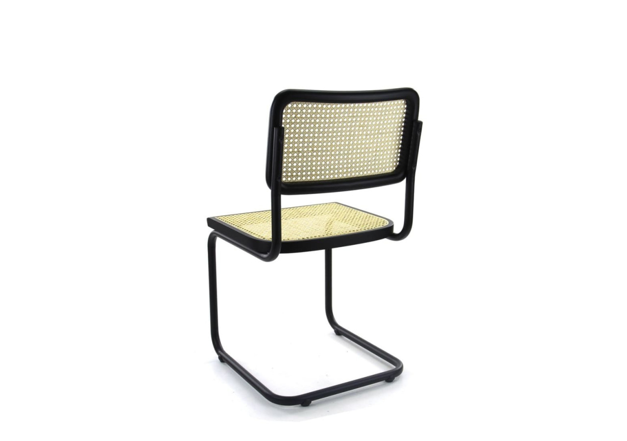 Chaise de Salle à Manger Bas - Design Rotin Noir - 3000040 - Workliving
