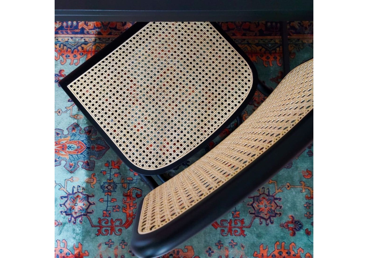 Chaise de Salle à Manger Bas - Design Rotin Noir - 3000040 - Workliving