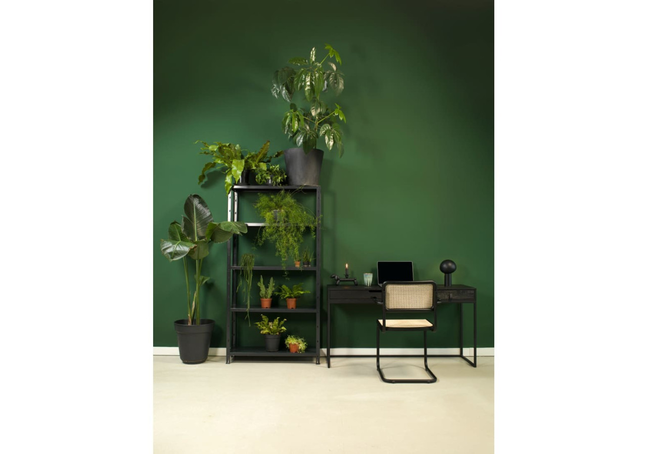 Chaise de Salle à Manger Bas - Design Rotin Noir - 3000040 - Workliving