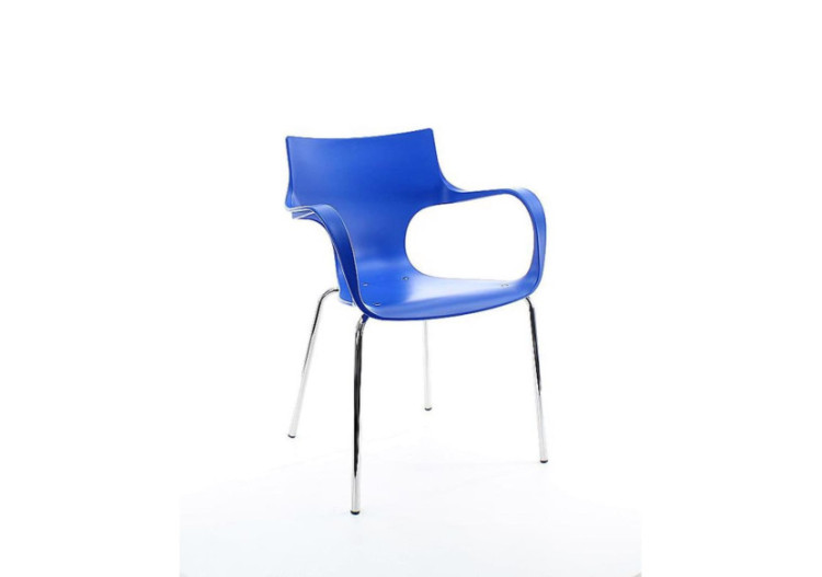 Chaise Empilable JIM - Aluminium bleu, confort optimal - 3001001C - Workliving