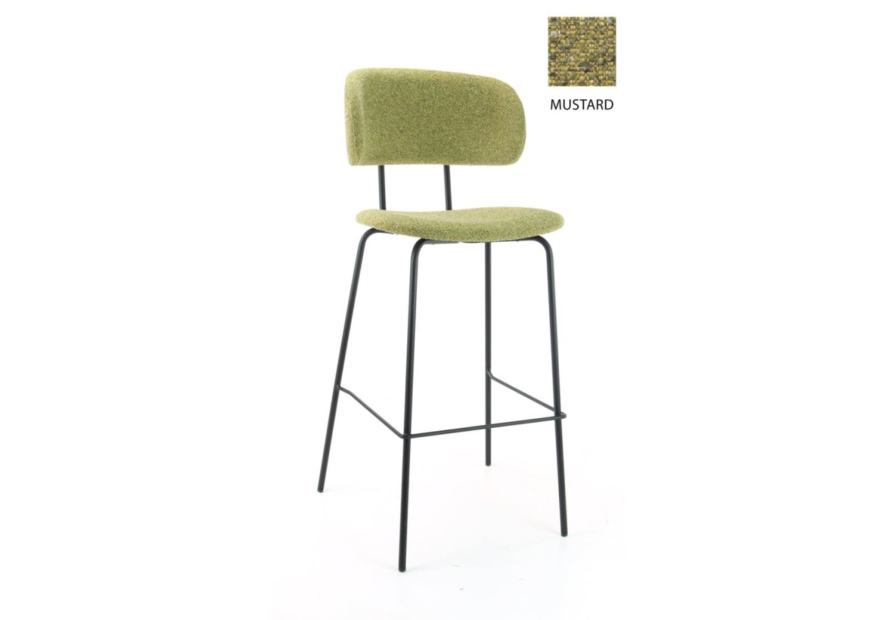 Tabouret de Bar Workliving Society Bo - Tissu Boucle Moutarde - 3002047C - Workliving