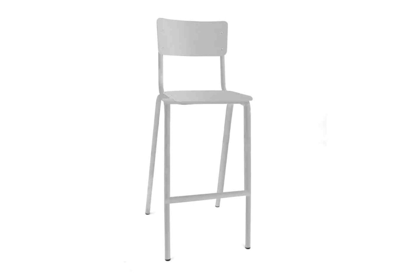Tabouret de Bar Workliving École - Design en Bois Blanc - 3000005 - Workliving