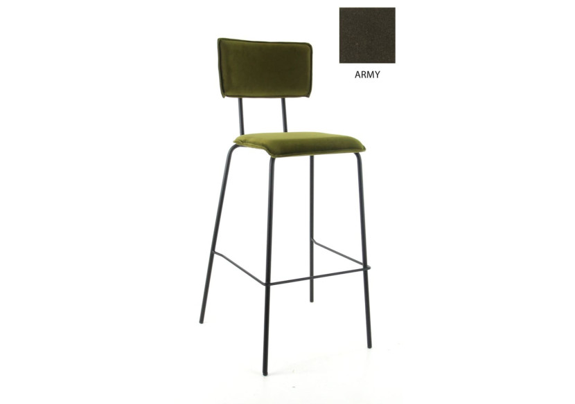 Tabouret de Bar Workliving Bo - Velours recyclé Terre Armée - 3002025 - Workliving Tabouret de Bar Workliving Bo - Velours recyclé Terre Armée - 3002025 - Workliving