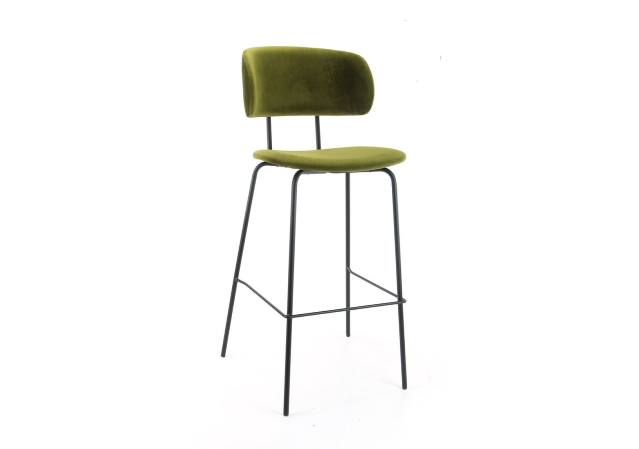 Tabouret de Bar Workliving Bo RS - Velours recyclé Terre Armée - 3002041 - Workliving