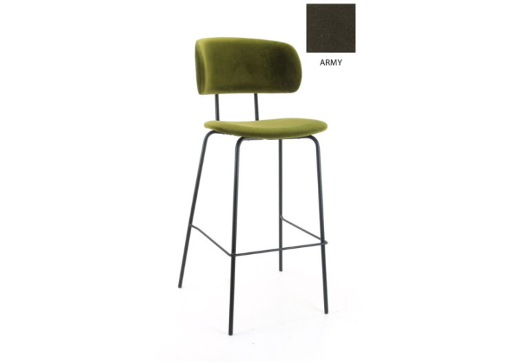 Tabouret de Bar Workliving Bo RS - Velours recyclé Terre Armée - 3002041 - Workliving 2