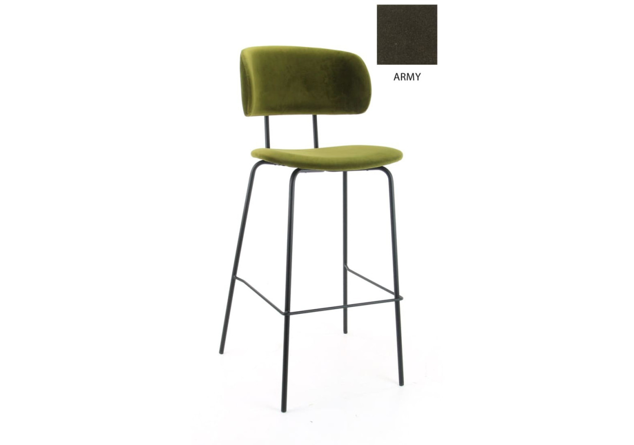 Tabouret de Bar Workliving Bo RS - Velours recyclé Terre Armée - 3002041 - Workliving