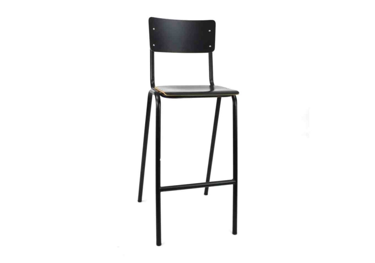 Tabouret de bar Workliving School - Design en bois noir - 3001684 - Workliving