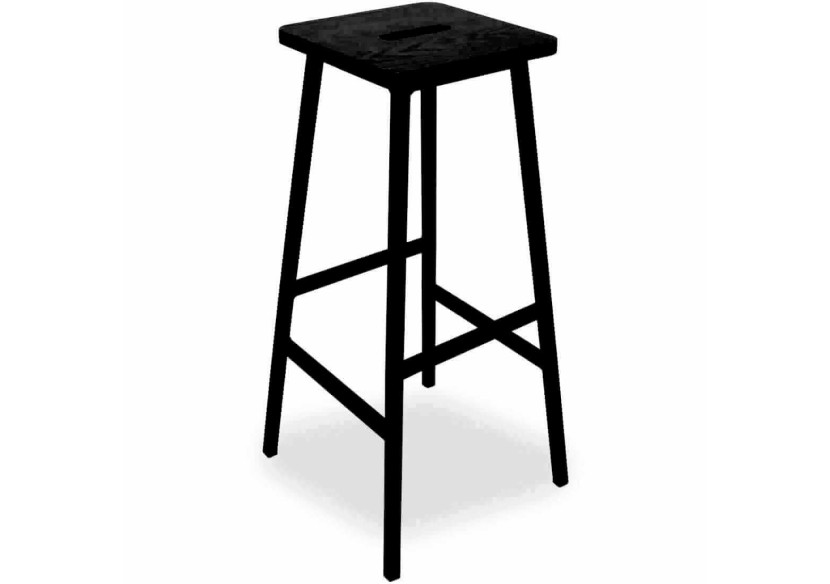 Tabouret de Bar Workliving - Chêne Massif Noir avec Structure Métallique - 3001817 - Workliving Tabouret de Bar Workliving - Chêne Massif Noir avec Structure Métallique - 3001817 - Workliving