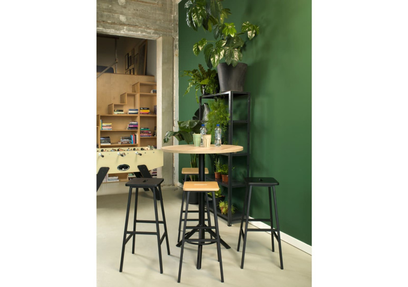 Tabouret de Bar Workliving - Chêne Massif Noir avec Structure Métallique - 3001817 - Workliving Tabouret de Bar Workliving - Chêne Massif Noir avec Structure Métallique - 3001817 - Workliving