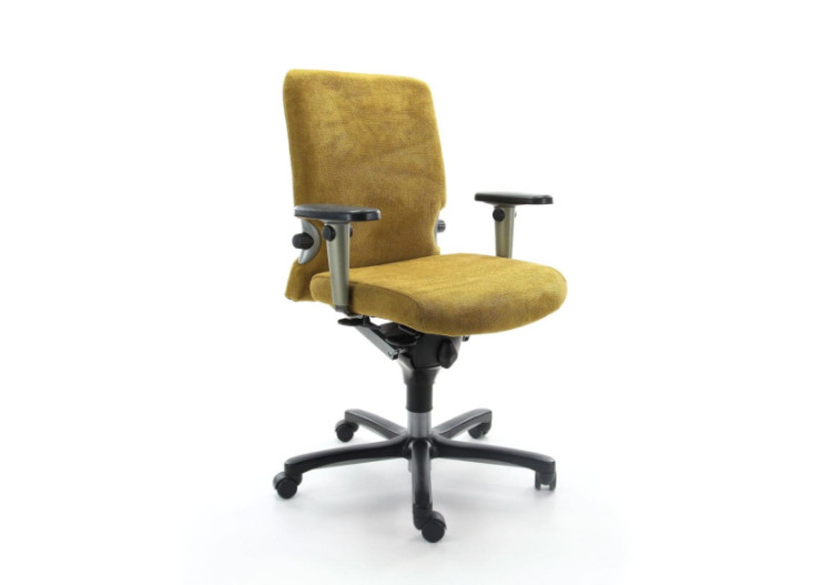 Fauteuil Bureautique Refurbished - Confort Ergonomique Jaune avec Base Noire - R_COMFO_77_RGG - Refurbished