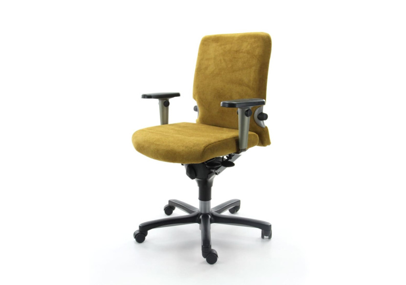 Fauteuil Bureautique Refurbished - Confort Ergonomique Jaune avec Base Noire - R_COMFO_77_RGG - Refurbished