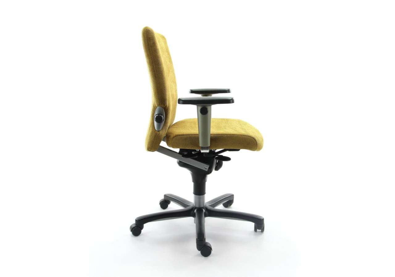 Fauteuil Bureautique Refurbished - Confort Ergonomique Jaune avec Base Noire - R_COMFO_77_RGG - Refurbished