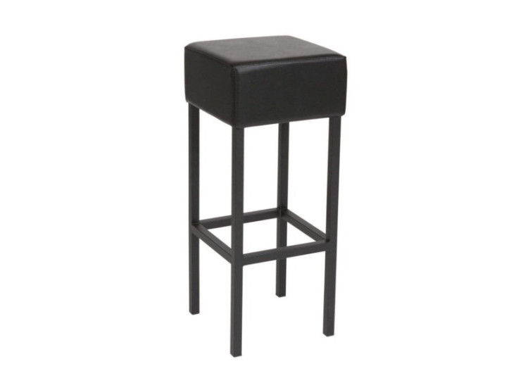 Tabouret de Bar Workliving - Design Cubique en Simili Cuir Noir - 3000060 - Workliving