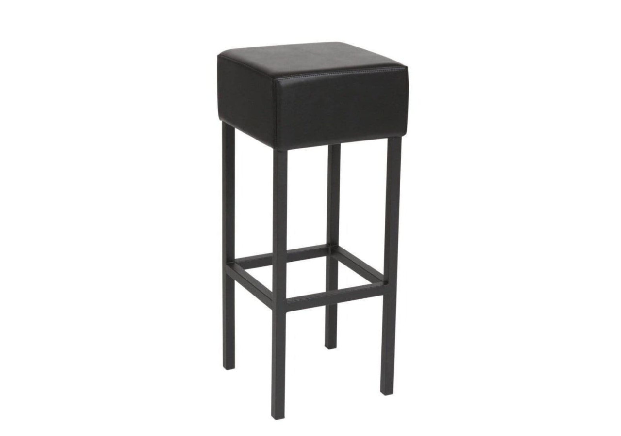 Tabouret de Bar Workliving - Design Cubique en Simili Cuir Noir - 3000060 - Workliving