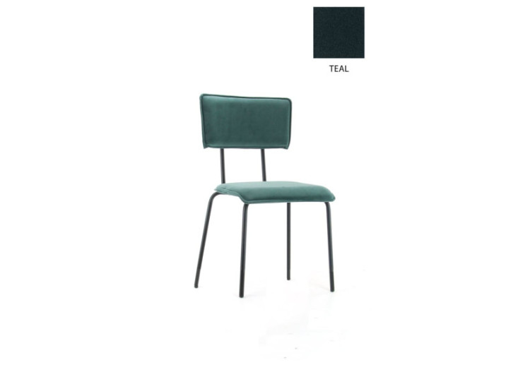 Chaise de salle à manger Workliving Bo - Velvet Earth Teal - 3002018C - Workliving