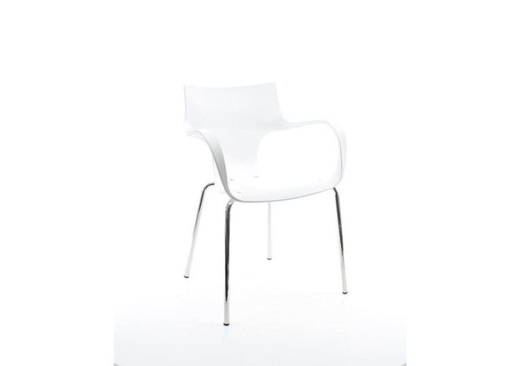 Chaise empilable JIM - Design en Aluminium blanc - 3000128C - Workliving