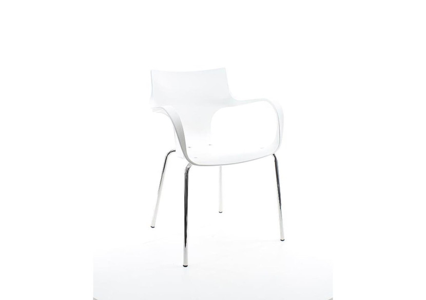 Chaise empilable JIM - Design en Aluminium blanc - 3000128C - Workliving