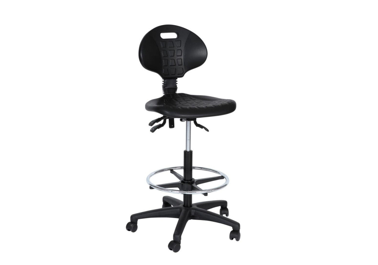 Chaise de travail B PUR HAUTE - avec roulettes et repose-pieds - 3000200 - Workliving