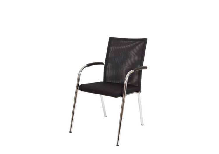 Chaise de réunion Workliving X1 - Structure en métal chromé avec dossier en mesh - 101574 - Workliving
