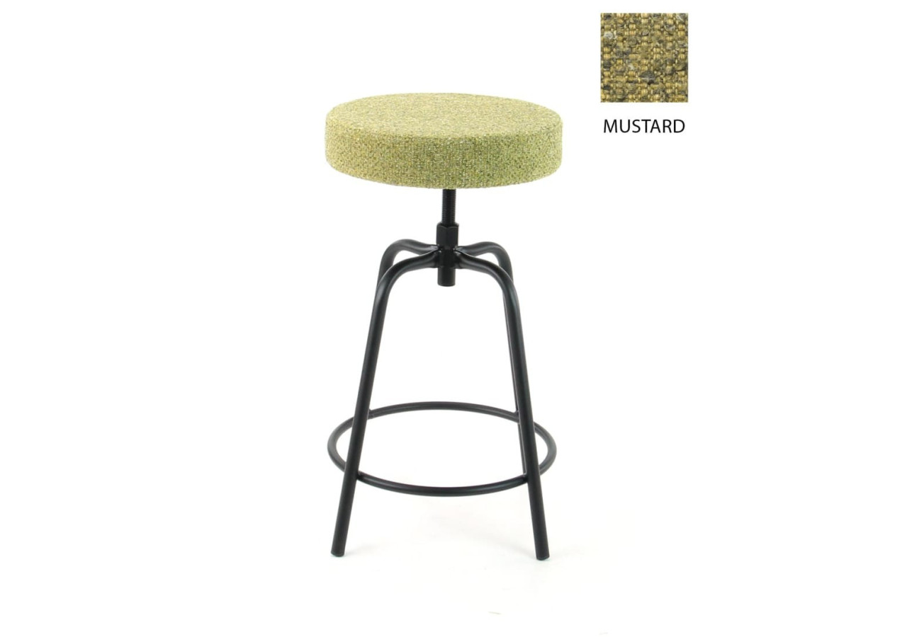 Tabouret de bar rond Workliving - Society Boucle Mustard - 3002007C - Workliving