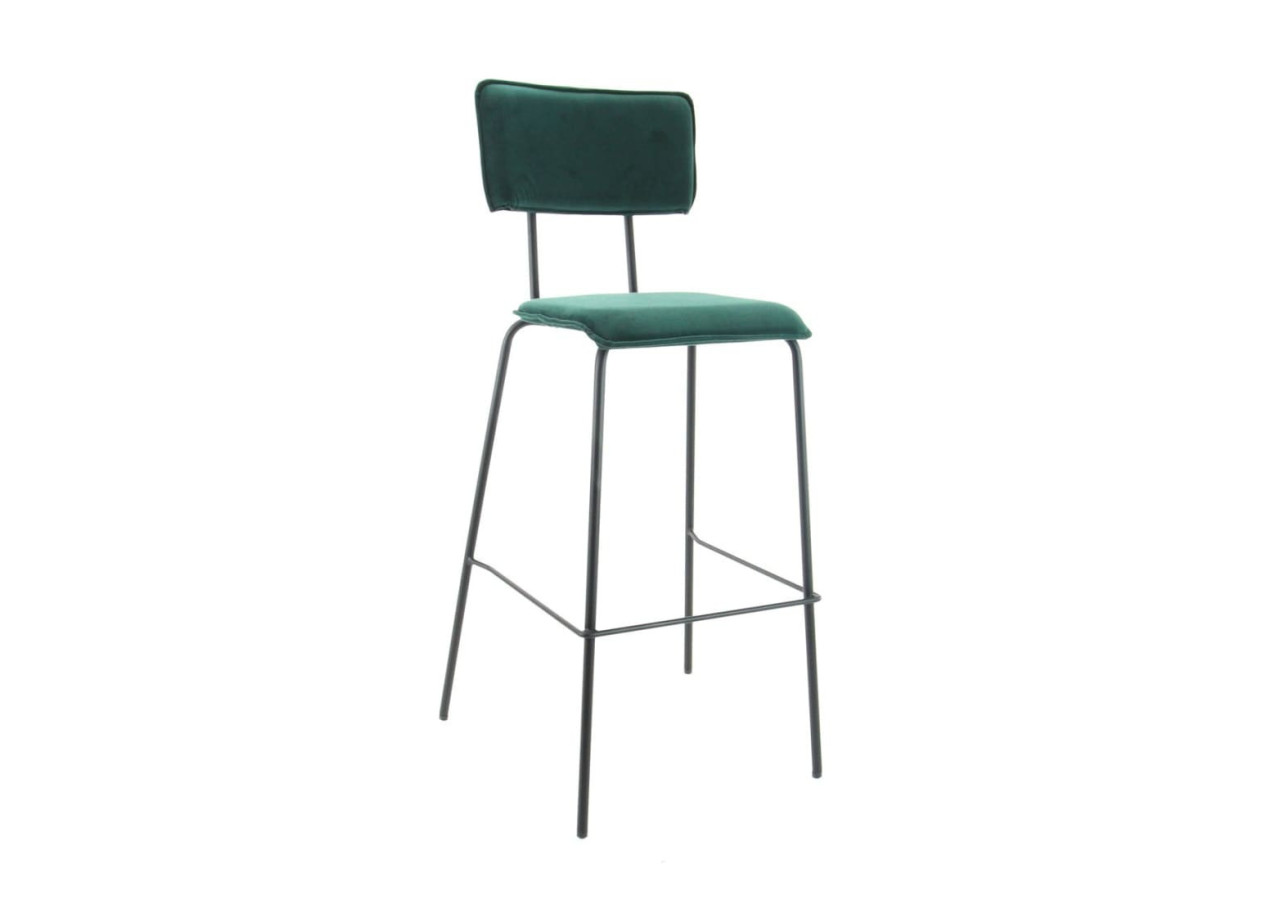 Tabouret de bar Workliving Bo - Velours recyclé forest - 3002027C - Workliving