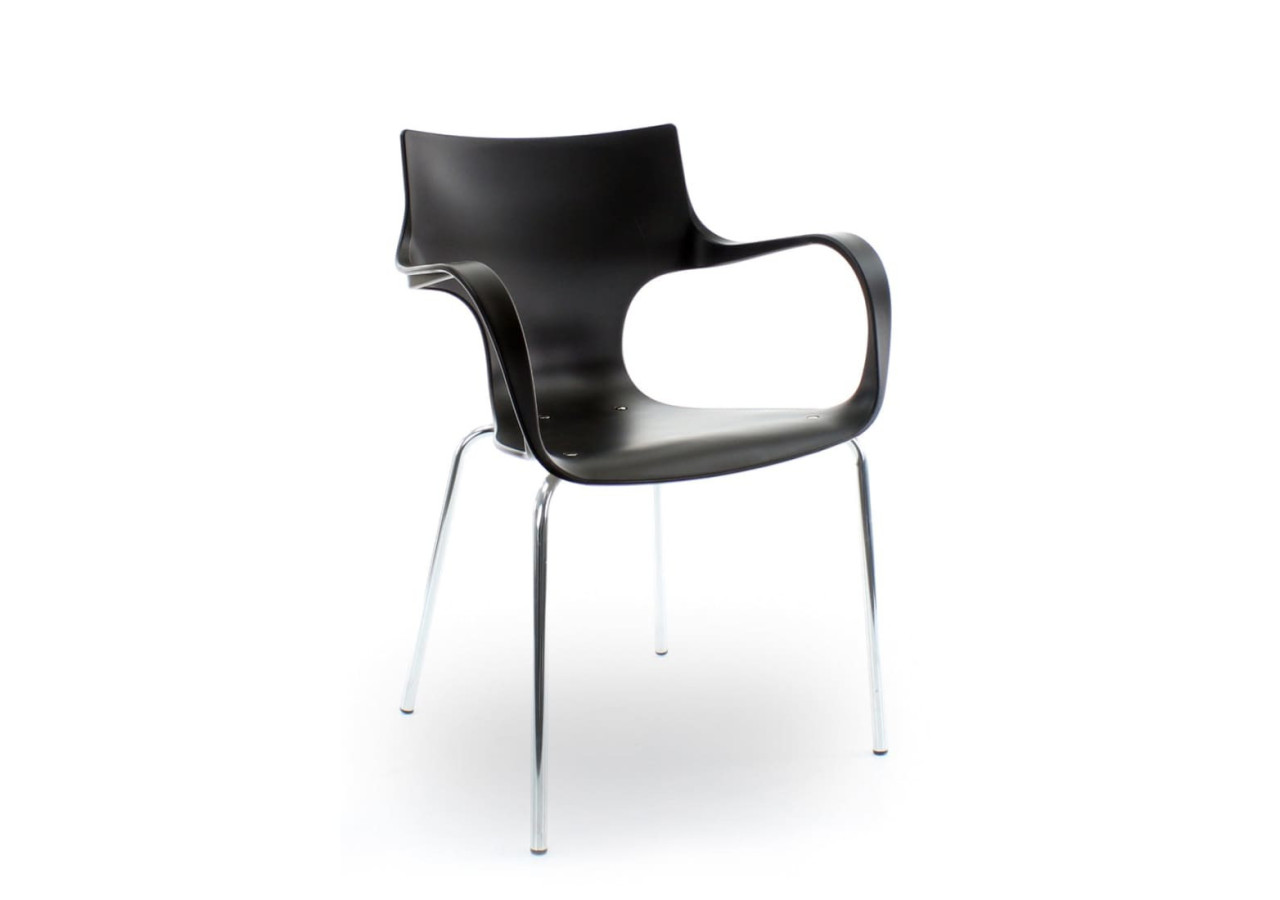 Chaise empilable Workliving Jim - Cadre en aluminium noir - 3000291 - Workliving