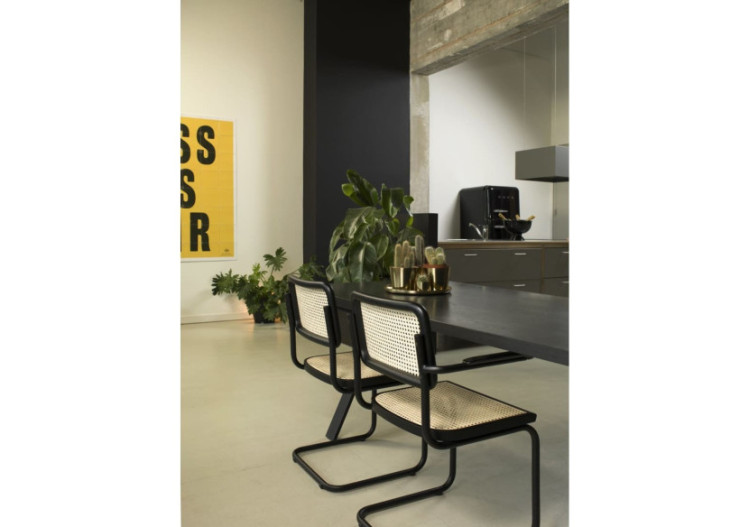 Chaise de Salle à Manger Workliving Bas - Design Rotin Noir avec Accoudoirs - 3000041 - Workliving 2