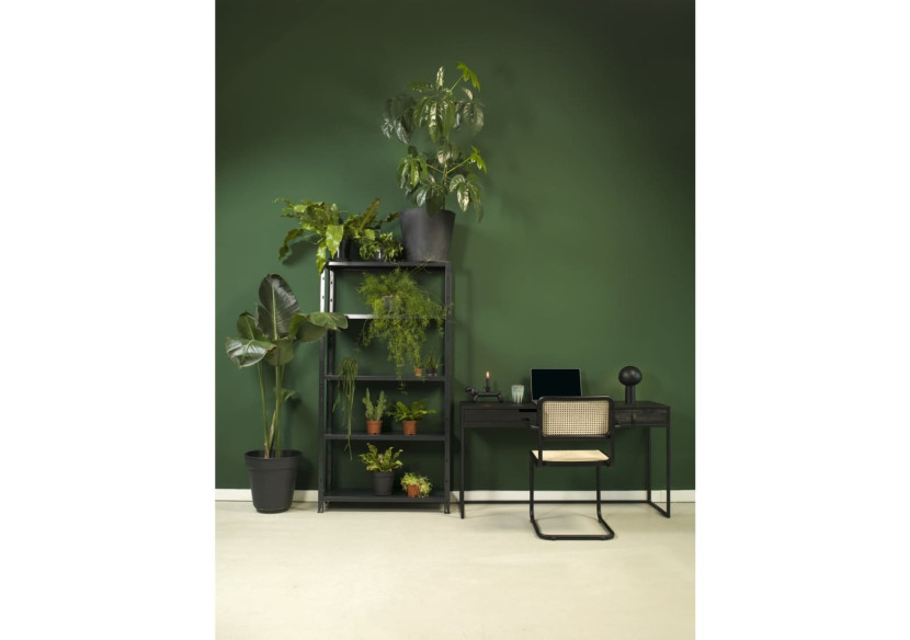 Chaise de Salle à Manger Workliving Bas - Design Rotin Noir avec Accoudoirs - 3000041 - Workliving