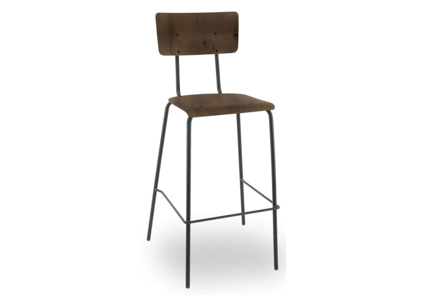 Tabouret de bar BO - Bois vintage avec cadre en métal noir - 3001213 - Workliving Tabouret de bar BO - Bois vintage avec cadre en métal noir - 3001213 - Workliving