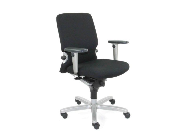 Chaise de bureau ergonomique Comforto 77 - Noir, réglable et confortable - R_COMFO_77_SSB - Refurbished