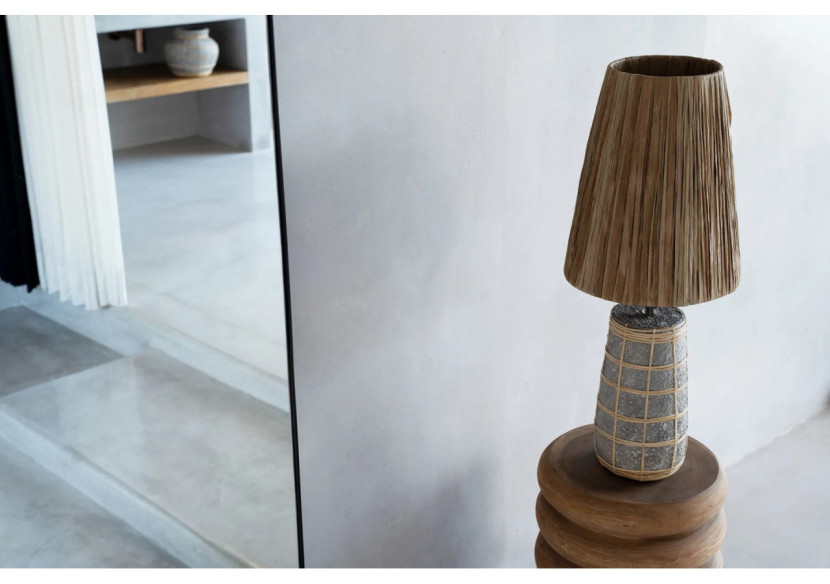 Lampe de Table Naxos - Terracotta et rotin naturel - JABR080ConN - Bazar Bizar Lampe de Table Naxos - Terracotta et rotin naturel - JABR080ConN - Bazar Bizar