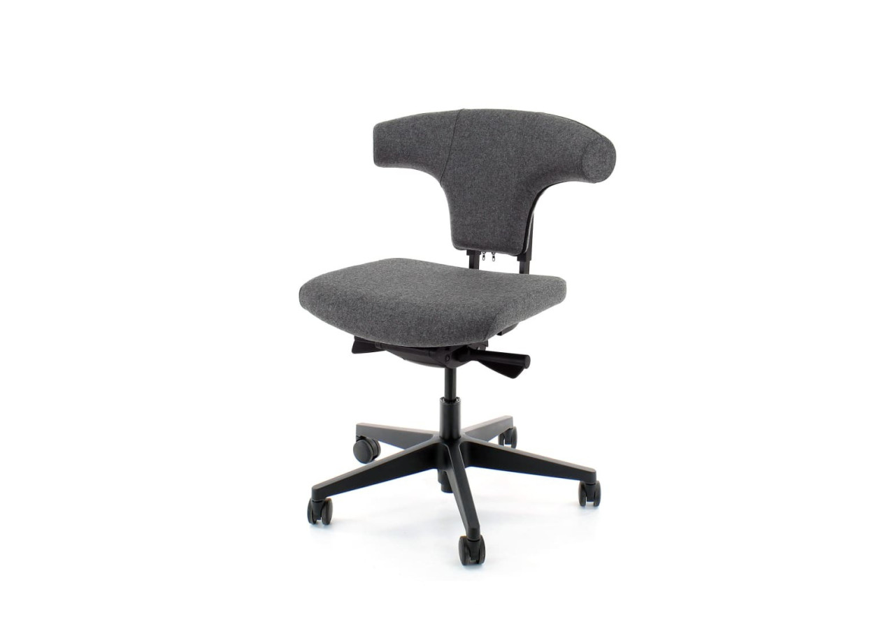 Chaise de Bureau T-BONE - Édition en Laine Grise Médium - 105618C - Workliving